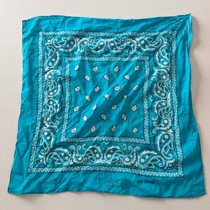 Blue Paisley Cotton Bandana Scarf - Women Accessories